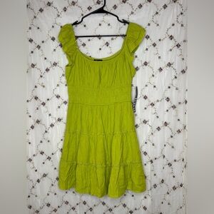 Trixxi Lime Green Mini Dress with Ruffles